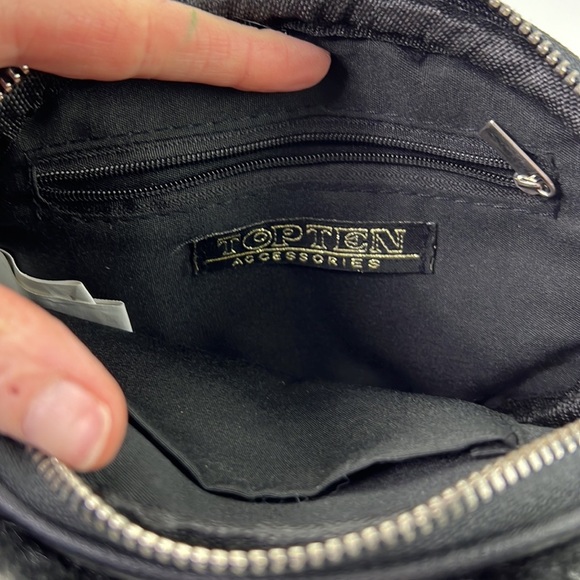 Fabulous TopTen Black Faux Fur Crossbody with Silver Chain - Picture 3 of 7